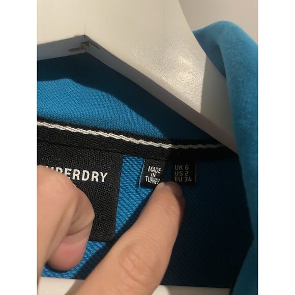 Superdry Code Core‎ Sport Half Zip Sweatshirt Blue Women's Size 2 - Picture 6 of 9